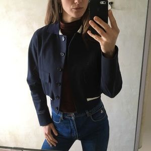 Victor Victoria navy varsity style jacket sz S